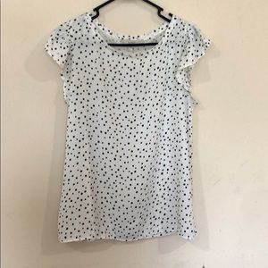 Loft short sleeved polka dot blouse